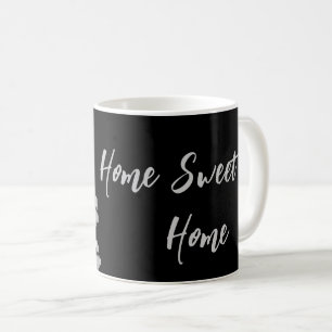 Taza De Café Patrón de impresión de fondo negro de hojas de per
