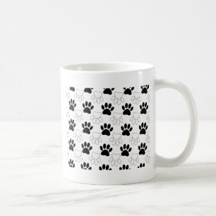 Taza De Café Patrón De Impresión De Papas De Perro Negro Y Blan