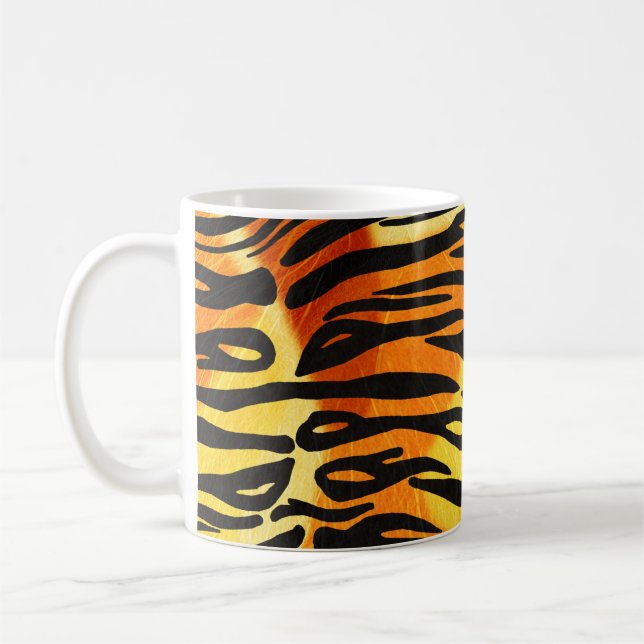 Taza De Café Patrón de impresión del piñón del tigre rayado (Izquierda)