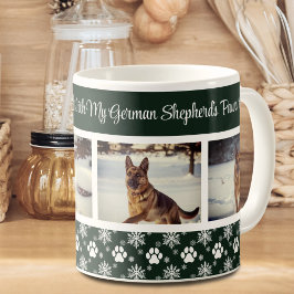 Taza De Café Patrón de impresión Paw Forest Green 4 Dog Photo
