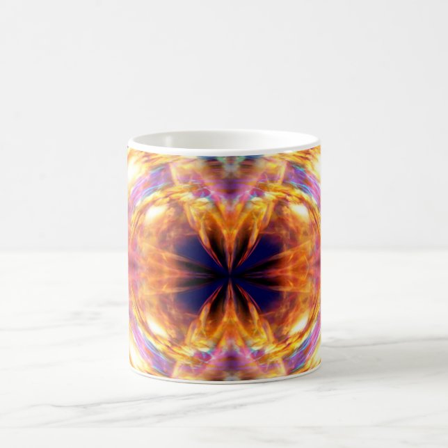 Taza De Café Patrón de incendio de Naranja abstracto (Centro)