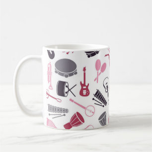 Taza De Café Patrón de instrumentos musicales