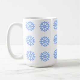 Taza De Café Patrón de invierno azul claro de copo de nieve