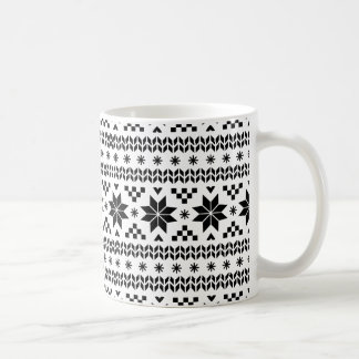Taza De Café Patrón de Islas Feroe en Blanco y Negro
