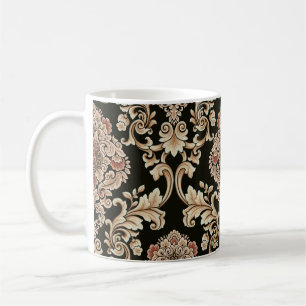 Taza De Café patrón de jacquard de damasco clásico con abstract