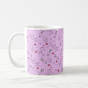 Taza De Café Patrón de jardín de flores de la abuela