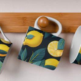 Taza De Café Patrón de jardín de limón. Cocitos tropicales amar