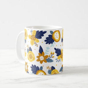 Taza De Café Patrón de jardín de primavera floral de bonito
