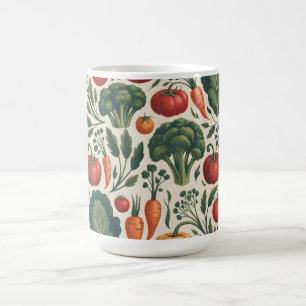Taza De Café Patrón de jardín de verduras botánicas vintage
