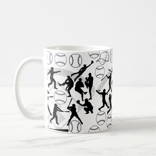 Taza De Café Patrón de juego de béisbol.w (Izquierda)