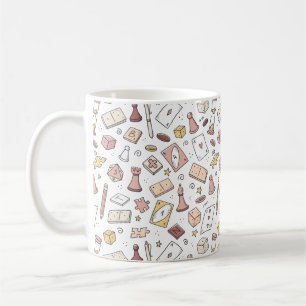 Taza De Café Patrón de juego de tablero clásico dibujado de for
