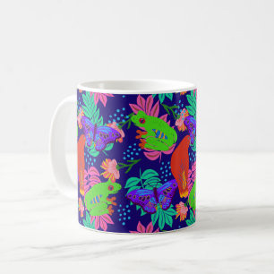 Taza De Café Patrón de jungla vibrante