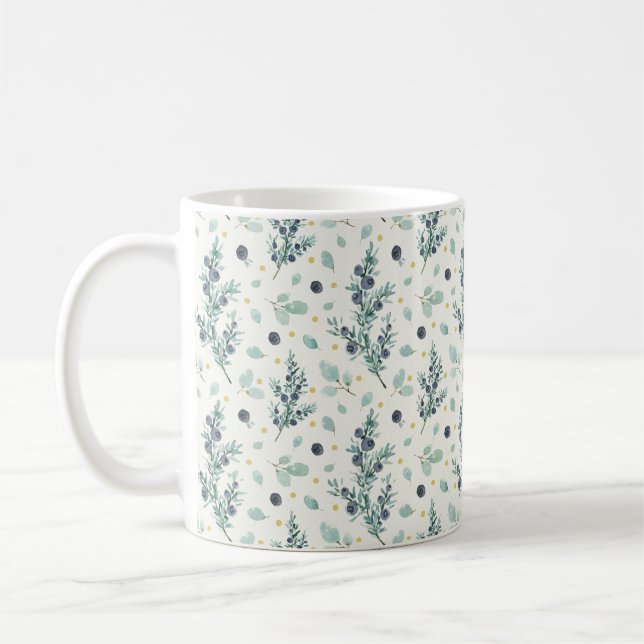Taza De Café Patrón de Juniper y Bayas Mug (Izquierda)