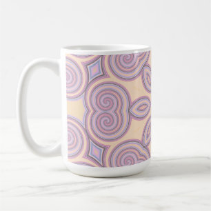 Taza De Café Patrón de Kaleidoscopio Rosa y Púrpura