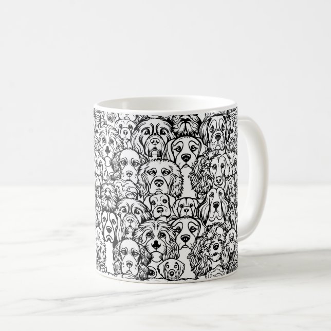 Taza De Café Patrón de la cabeza del perro (Anverso derecho)
