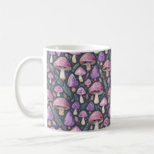 Taza De Café Patrón de la naturaleza morada del hongo