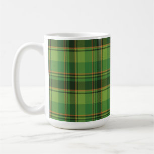 TAZA DE CAFÉ PATRÓN DE LA PLACA IRLANDESA VERDE Y NARANJA