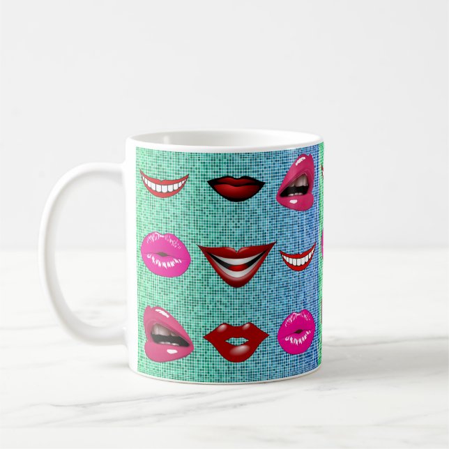Taza De Café Patrón de labios Guay de cadera funky urbana (Izquierda)