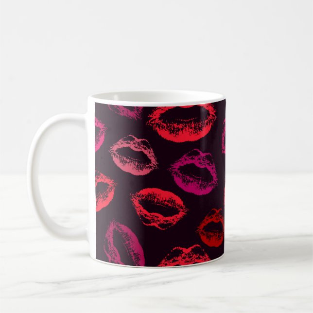 Taza De Café Patrón de labios rojos sin soldadura (Izquierda)