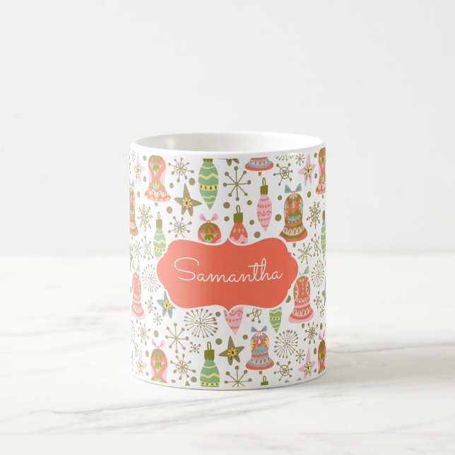 Taza De Café Patrón de las campanas festivas Mug personalizado (Centro)