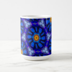 Taza De Café Patrón de las flores azules abstractas