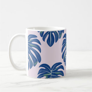 Taza De Café Patrón de las hojas tropicales de moda sin foco