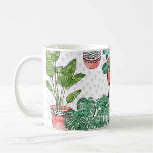 Taza De Café Patrón de las macetas de la planta de Cotta de Ter