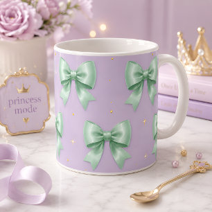 Taza De Café Patrón de lazo de menta pastel