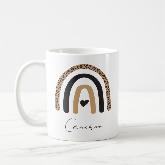 Taza De Café Patrón de leopardo arco iris (Izquierda)