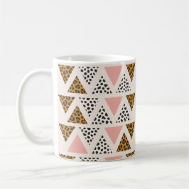 Taza De Café Patrón de leopardo chic y triángulo rosa
