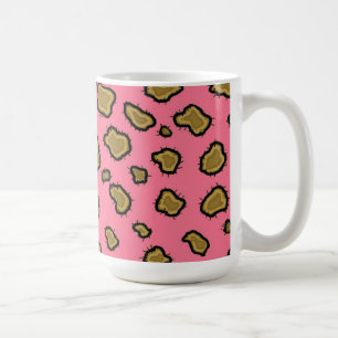 Taza De Café Patrón de leopardo rosa y dorado
