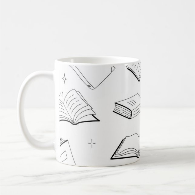 Taza De Café Patrón de libro (Izquierda)