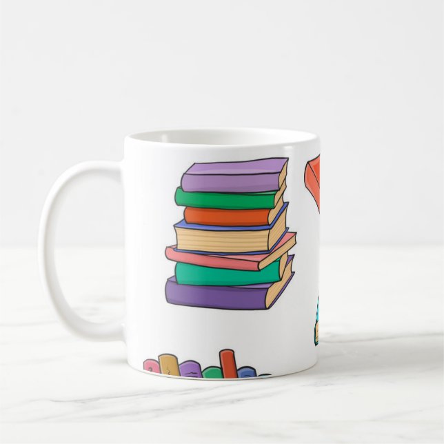 Taza De Café Patrón de libro (Izquierda)