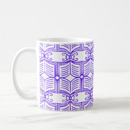 Taza De Café Patrón de libro de biblioteca 