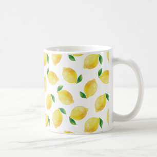 Taza De Café Patrón de limón de color agua