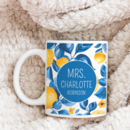 Taza De Café Patrón de limón Personalizado de fruta tropical No