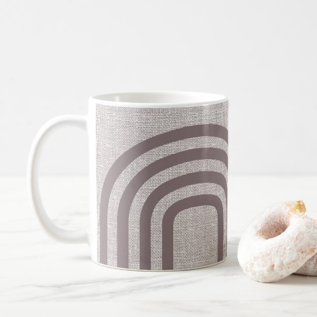 Taza De Café Patrón de línea de línea neutra moderna (Con donut)