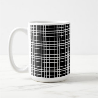Taza De Café Patrón de líneas de verificación en blanco negro