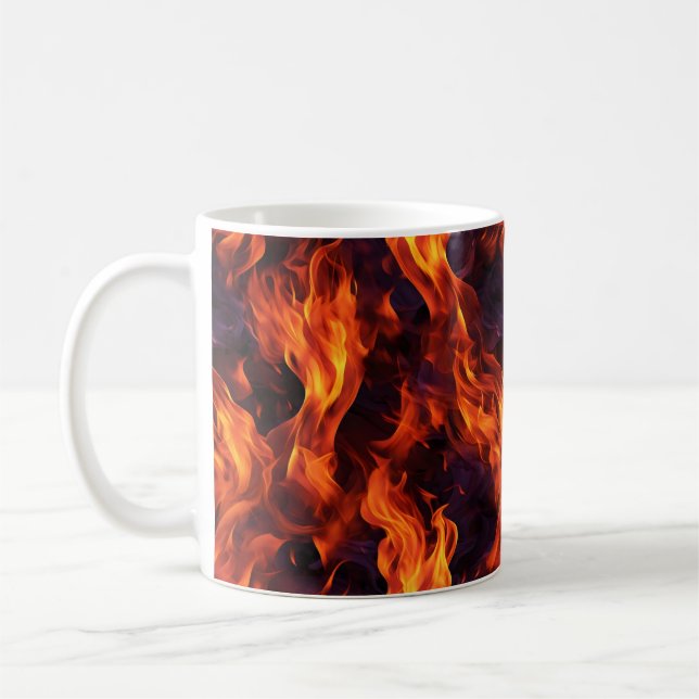 Taza De Café Patrón de llamas (Izquierda)