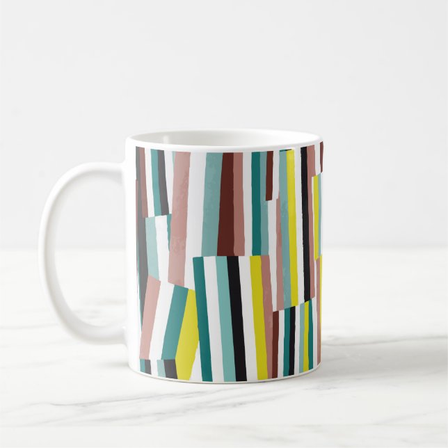 Taza De Café patrón de longitud de línea oblicua vertical (Izquierda)