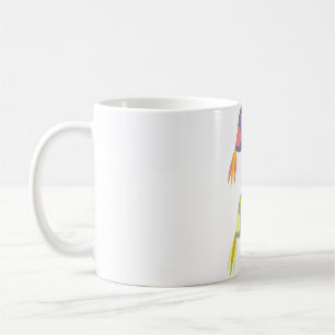Taza De Café Patrón de loro tropical colorido