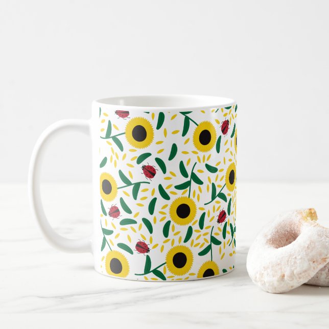 Taza De Café Patrón de los girasoles y los ladrones (Con donut)