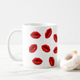 Taza De Café Patrón de los labios rojos