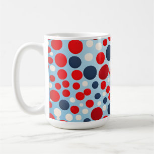 Taza De Café Patrón de lunares rojos y azules