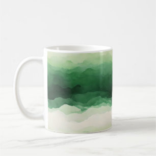 Taza De Café Patrón de luz verde abstracto