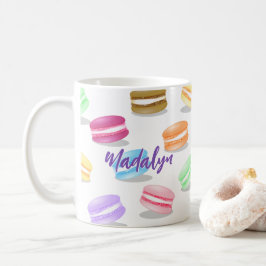 Taza De Café patrón de macarones caprichoso personalizado