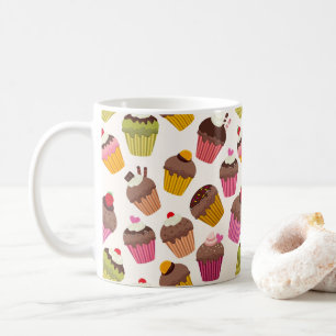 Taza De Café Patrón de magdalena, patrón de muffin, chocolate,