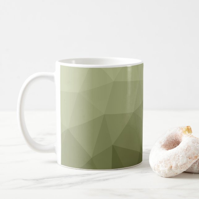 Taza De Café Patrón de malla geométrica gradiente verde claro d (Con donut)