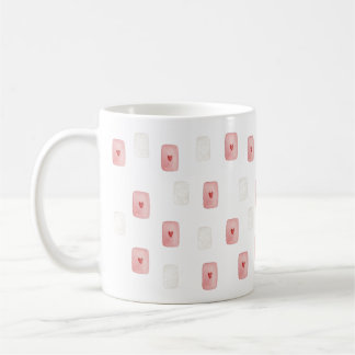Taza De Café Patrón de Malvavisco Corazón Rosa – Kawaii Dulce L
