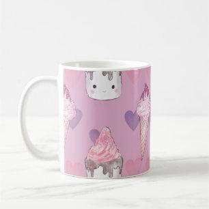 Taza De Café Patrón de malvaviscos y helados de Kawaii